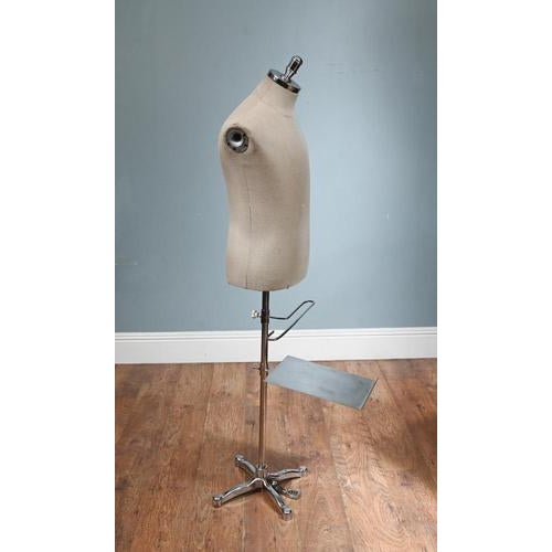 Vintage Tailors Dummy Mannequin with Chrome Base For Sale - Image 3 of 8