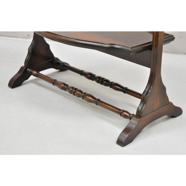 Vintage Regency Style Mahogany 2 Tier Folding Muffin Cake Stand Side Table For Sale In Philadelphia - Image 6 of 12