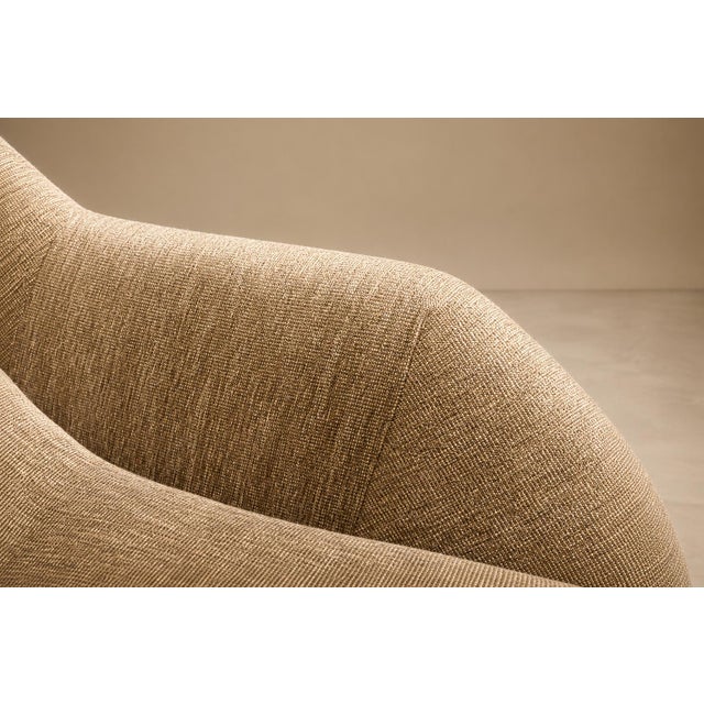 Brazilian Modern "Concha" Loveseat in Metal & Textured Brass-Toned Fabric by Carlo Hauner, 1955 - Lot 42C For Sale - Image 9 of 18