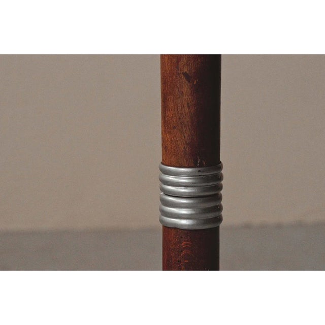 Brown Art Deco Floor Lamp in Oak with Metal and Glass, 1930 For Sale - Image 8 of 17