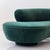 c. 1980s. USA. Reupholstered in green mohair. Lucite leg on bottom in the middle. Tagged. A classic of postmodern design.