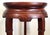 Pair Vintage Chinese Bamboo Carved Hardwood & Marble Top Plant Stand Pedestals For Sale - Image 15 of 18