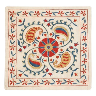 20"x20" All Silk Cushion Cover. Traditional Lace Pillow. Embroidered Toss Pillow For Sale