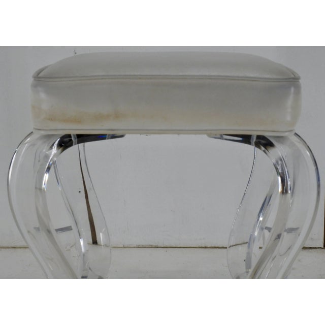 Rolling Stool on Acrylic Legs For Sale In Nashville - Image 6 of 7