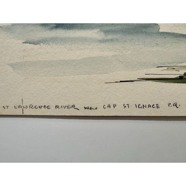 Henry Emil Salloch Original Watercolor on Paper St. Lawrence River, 1957. For Sale - Image 4 of 8