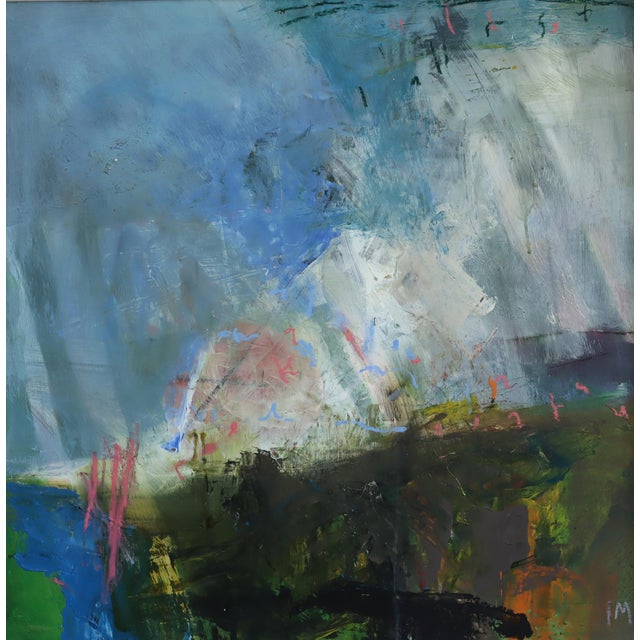 Contemporary 'Coastal Path' Original Abstract Landscape Oil Painting by British Artist Ian Mood, Framed For Sale - Image 11 of 12