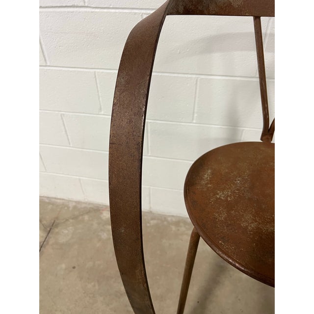 Vintage Handcrafted Cassina Style Oversized Sculptural Metal Ribbon Chair For Sale - Image 10 of 11