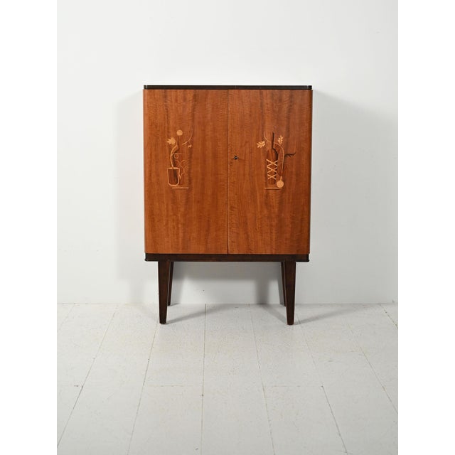 Scandinavian Bar Cabinet with Inlays, 1940s For Sale - Image 16 of 16