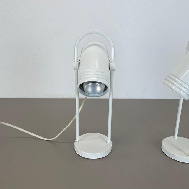 White Metal Table Lights attributed to Rolf Krüger for Heinz Neuhaus Leuchten, 1970s, Set of 2 For Sale - Image 17 of 18