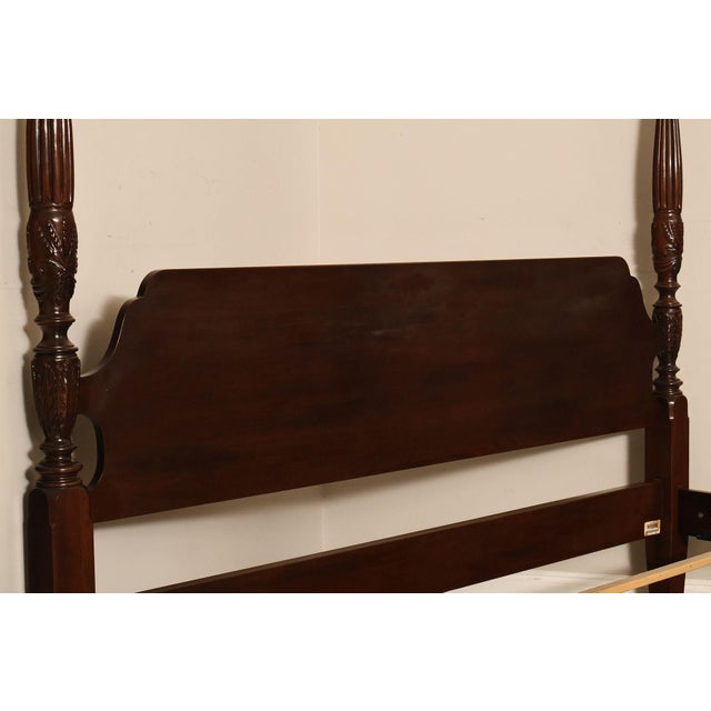 Wood Ethan Allen Georgian Court Cherry King Four Poster Bed Frame For Sale - Image 7 of 18