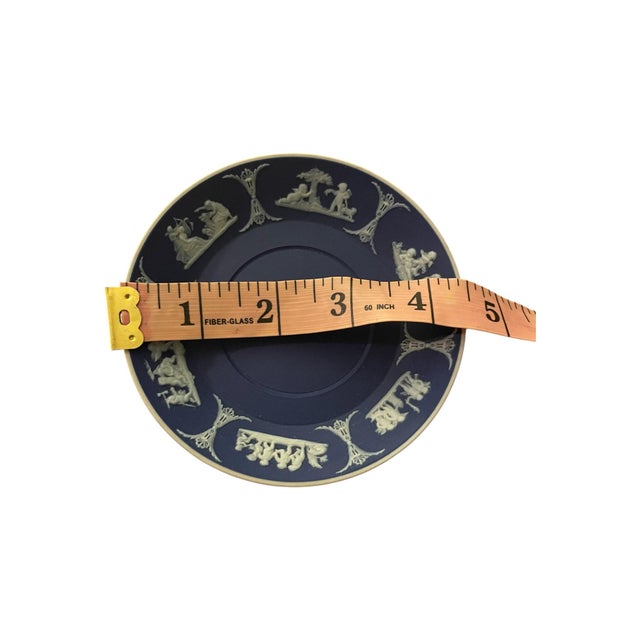 Antique 19th/Early 20th Century Wedgwood Jasperware Demitasse Cup/Saucer Cobalt Blue For Sale - Image 10 of 12