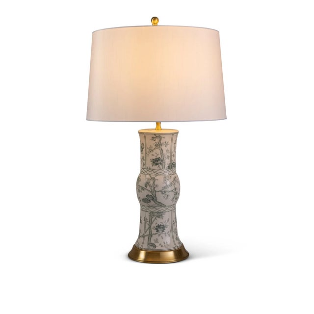 Ceramic Jardin Green Chinoiserie Lamp For Sale - Image 7 of 7