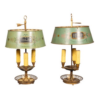 French Bouillotte Lamps - a Pair For Sale