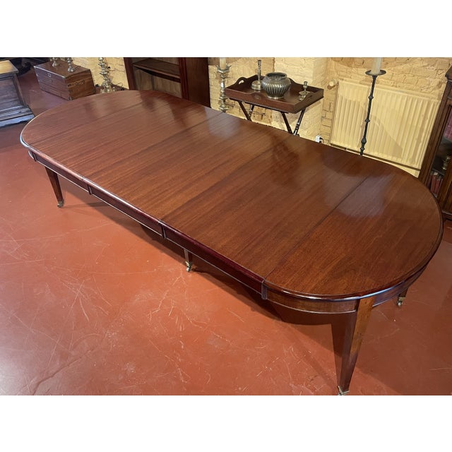 Louis XVI Style Extendable Mahogany Dining Table with Frieze, 19th Century For Sale - Image 10 of 15