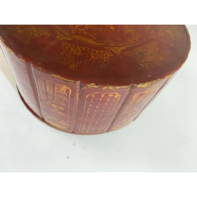 Wood Large 19th Century Round Jewelry Box, Japan For Sale - Image 7 of 12