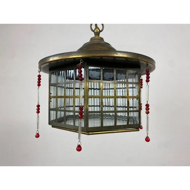 Secession Hanging Lamp attributed Josef Hoffmann, 1890s For Sale - Image 3 of 8