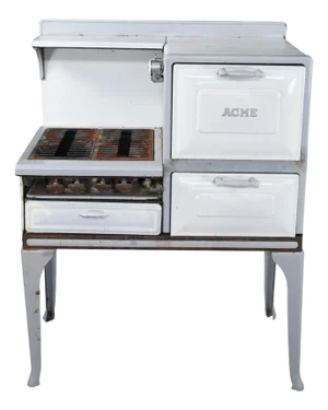 Antique Alcazar Range & Heater Co Acme Enameled Porcelain Gas Kitchen Stove