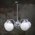 French Art Deco Nickel-Plated 5-Arm Chandelier with White Opaline Glass Globes For Sale - Image 10 of 11