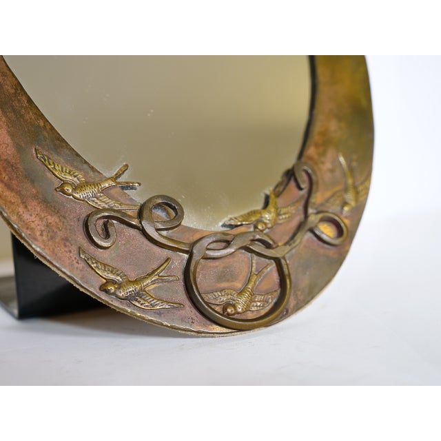 Brown Art Nouveau Dressing Mirror in Metal, 1900s For Sale - Image 8 of 13