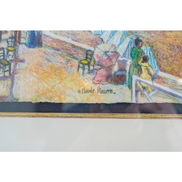 1930s Hugues Claude Pissarro - La Digue D'Arromaches, Pencil With Pastel For Sale - Image 4 of 5