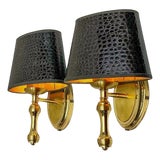 Regency Wall Lamps in Gold Brass from Herda, 1970s, Set of 2 For Sale