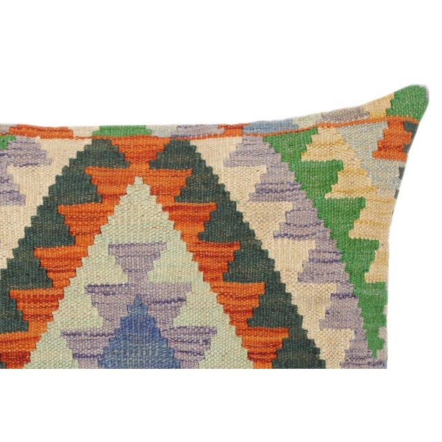 Geometric Turkish Cristine Hand Woven Kilim Throw Pillow For Sale - Image 4 of 5