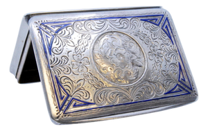 Silver Snuff Box with Engraving on the Lid