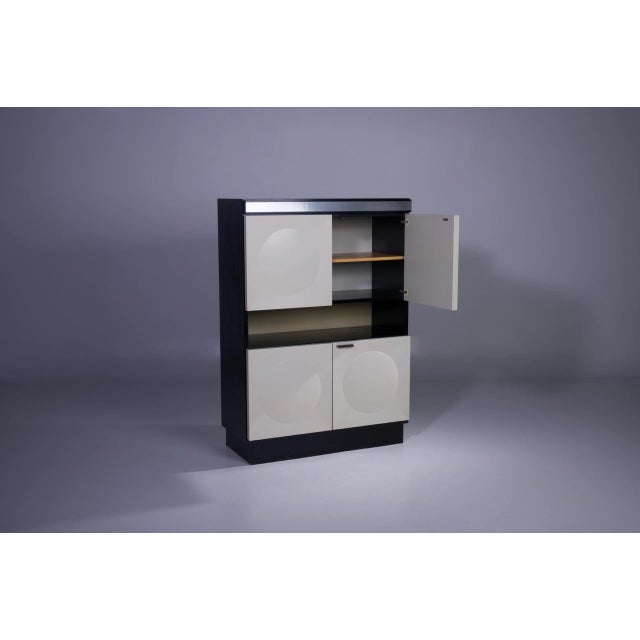 1970s Brutalist Black and White Bar Cabinet, 1970s For Sale - Image 5 of 6