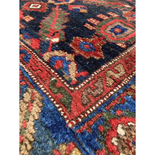 Kurdish Blue Rug, 1890s For Sale - Image 9 of 14