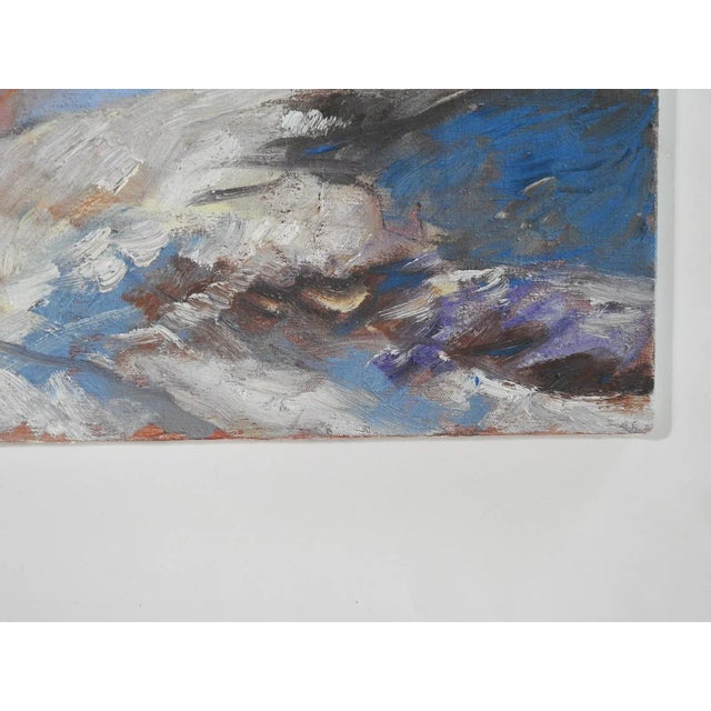 1970s 1978 Impressionist Snowy Winter Landscape Painting For Sale - Image 5 of 8