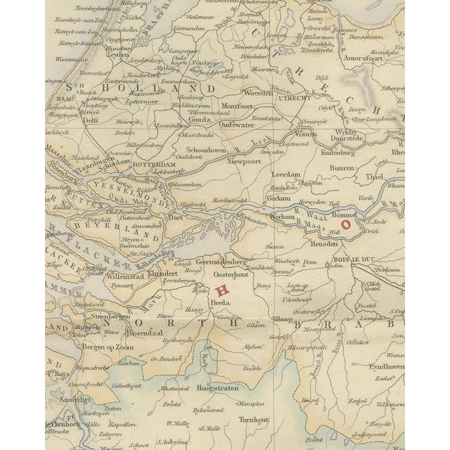 19th Century Antique Map of Holland and Belgium with Foreign Possessions Table, 1860 For Sale - Image 5 of 8