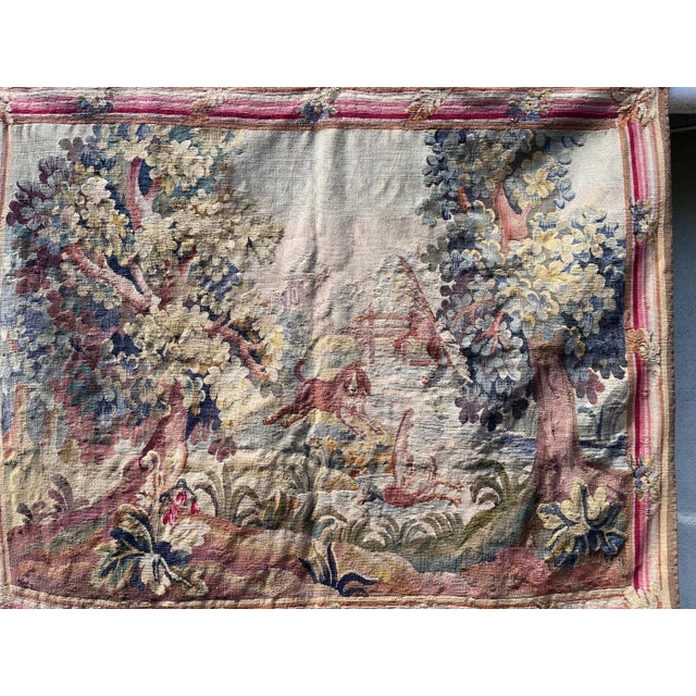 French 19th-Century French Tapestry With Dog and Duck Scene For Sale - Image 3 of 14