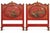 1930s Georgian Style Ball & Claw Red Chinoiserie Twin Bed Frames - Pair For Sale - Image 4 of 9
