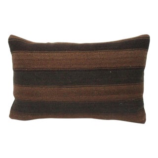 Brown Striped Turkish Kilim Pillow For Sale