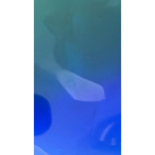 Contemporary Vintage 1980s Art Glass Pedestal Centerpiece Dish For Sale - Image 3 of 8