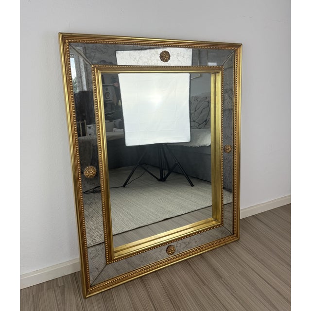 French Giltwood Mirror with Floral and Shell Ornaments by Ateliers Jean Ancey, Paris, France, 1950s For Sale - Image 10 of 10