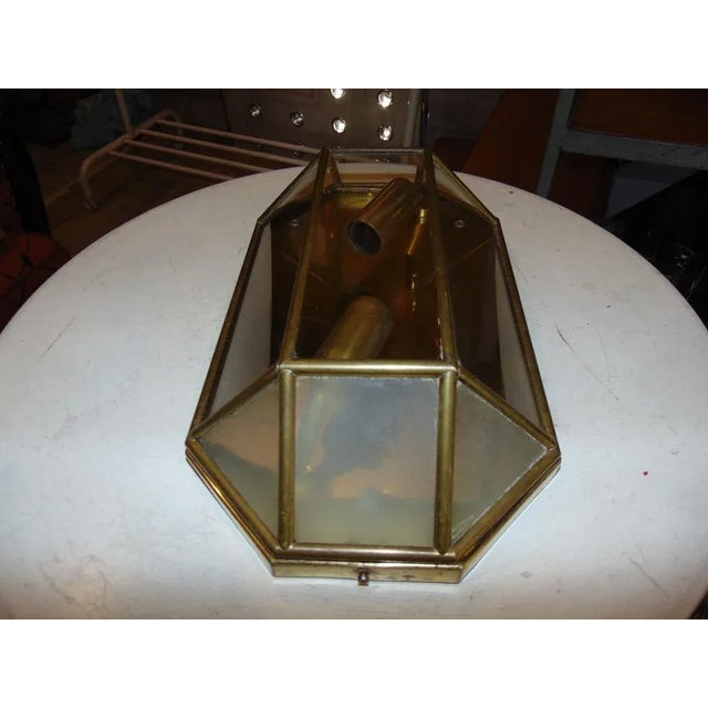 Brass plafond wall lamp, vintage 1970s. Dimensions: height 34.5 cm, width 20.3 cm, depth 8.5 cm. European Plug (up to...