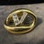 Valentino 1990s Brass and Strass Logo Brooch by Valentino For Sale - Image 4 of 7