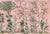 Hand-Painted Chinoiserie Botanical Mural Wallpaper on Pink Edo Xuan Paper, Set of 4 Panels For Sale