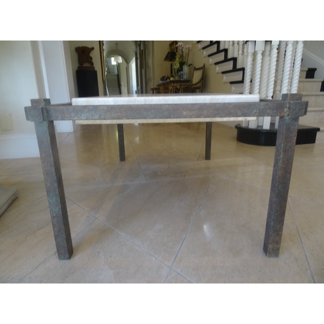 Formations for Dennis and Leen Iron & Travertine Coffee Table For Sale In Los Angeles - Image 6 of 6