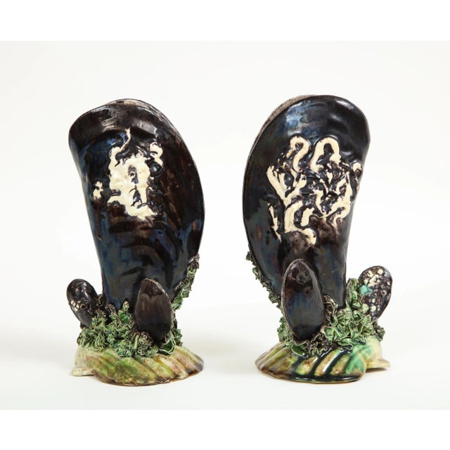 Portuguese Majolica Mussels Spill Vases - a Pair For Sale - Image 4 of 10