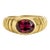 Oval Bezel Garnet Ring for Men Silver, Gold, Size 10 For Sale