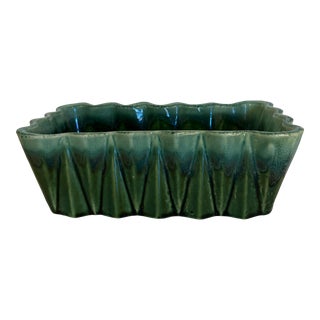 Mid 20th Century Ceramic Green Glaze Planter For Sale