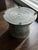 Green Patinated Bronze Drum Side Table — Sculptural Global Accent, Organic Modern Design For Sale - Image 8 of 9