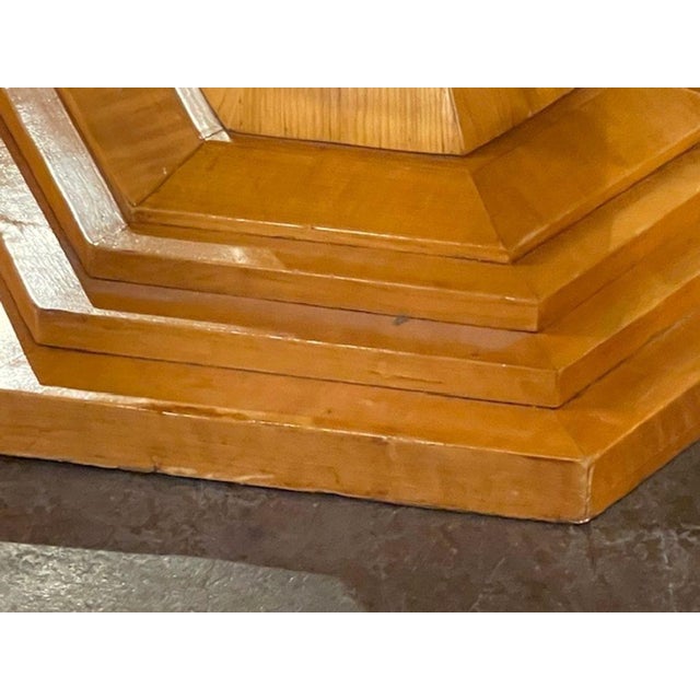 The 19th c. German Biedermeier Fruitwood Center Table is a beautifully crafted piece of furniture that exudes charm and...