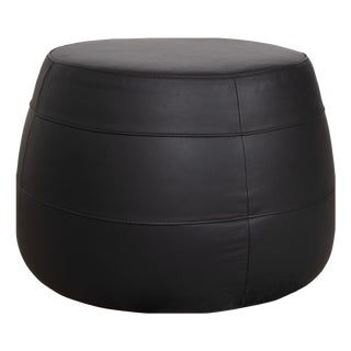 Leather Middle Bob Ottoman in Brown Grey from Signet For Sale