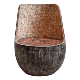 Organic Modern Vintage Wash Coconut Palm Chair For Sale