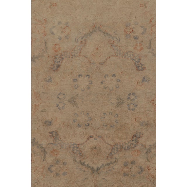 Rug & Kilim’s Modern Classics Rug in Beige and Gray All-Over Floral Pattern For Sale In New York - Image 6 of 8
