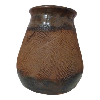 Clay and Glazed Vase. For Sale