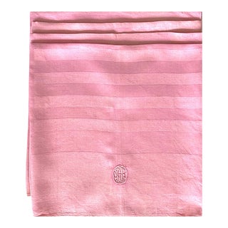 Vintage Hand-Dyed Pink Napkins - Set of 4 For Sale